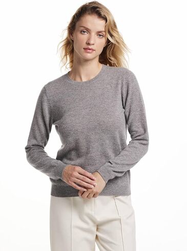 EURKEA Women's Crewneck 100% Cashmere Sweater, Cozy Pullover Winter Top for Women, Gift Ready in Saudi Arabia