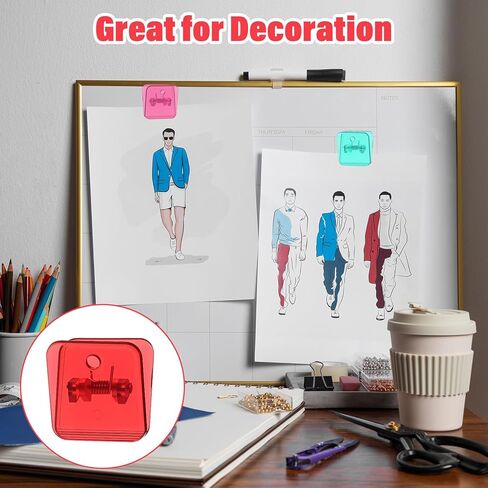 100 Pcs Colorful Self Adhesive Clips for Hanging, 1.2" x 1.3"Tapestry Hangers Wall Clips Adhesive Spring Clip for Photo Paper Poster Poster Picture Hanging Office Home (10 Colors) in Saudi Arabia