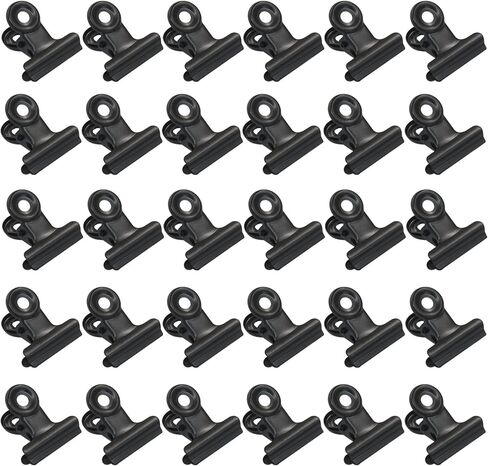 30 Pcs Bulldog Clips, 0.86" Hinge Paper Clips Metal Hinge Clips Hinge Binder Clips(Silver) in Kuwait