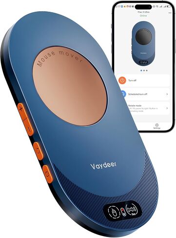 Vaydeer Ultra Slim Mouse Mover, Air 3 Mouse Jiggler with Adjustable Interval Timer, Undetectable & Noiseless, Simulates Realistic Mouse Movement, Driver-Free for Keeping The PC Active (Misty White) in Kuwait
