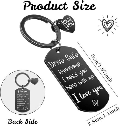 Drive Safe Keychain for Him Valentines Day Anniversary Birthday Gifts for Men Husband Boyfriend Sweetest Day Gifts for Him Just Because Gifts for Him in Saudi Arabia