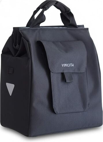 Vincita Jess Bicycle Insulated Grocery Pannier - 24 L Cooler Bike Shopping Bag for Urban Commuter with Large Capacity, Handle, Big zipper opening and Reflective Spots in Kuwait