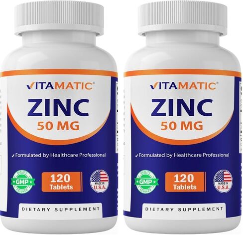 Vitamatic Zinc 50mg as Zinc Gluconate - Immunity Boosting Supplement 120 Tablets in Saudi Arabia