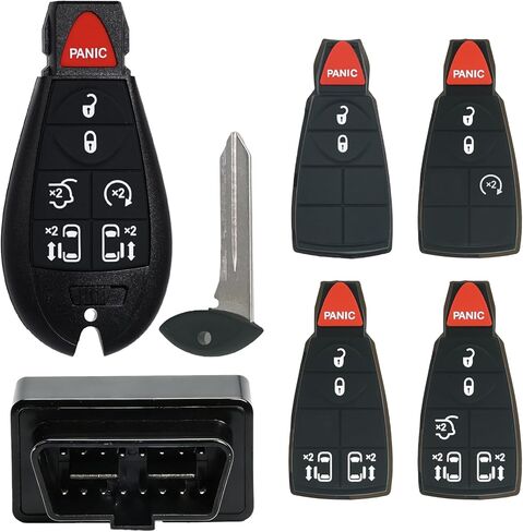 طقم استبدال MechanMagic DIY Key Fob يناسب Chrysler Town and Country 2008-2016 Dodge Caravan 2008-2019 Volkswagen Routan 2009-2012 IYZ-C01C M3N5WY783X مع لوحات مفاتيح 3,4,5&6 أزرار قابلة للتبديل in Kuwait