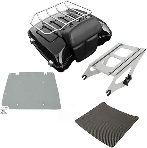 TCMT 5.5" Razor Motorcycle Trunk Backrest Pad 2 Up Mounting Rack Fit for Harley 2014-2025 Touring CVO Road King Road Glide Street Glide Electra Glide Pack in Saudi Arabia