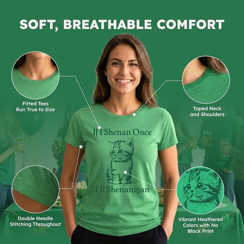 Womens Easily Distracted by Leprechauns T Shirt Funny Saint Patrick's Day Parade Novelty Graphic Tee for Ladies in Saudi Arabia