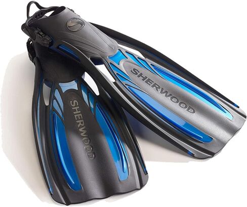 Sherwood Elite Open Heel Fins (Large, Steel Blue) in Kuwait