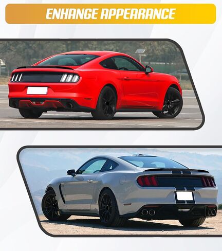 Rear Trunk Wing Spoiler Compatible with 2015-2023 Ford Mustang GT500 GT350 V6/V8/Shelby/GT/EcoBoost 2 Door Coupe Models Rear Wing Gloss Black in Kuwait