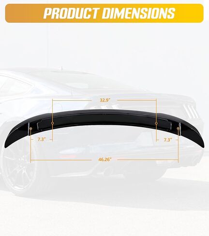 Rear Trunk Wing Spoiler Compatible with 2015-2023 Ford Mustang GT500 GT350 V6/V8/Shelby/GT/EcoBoost 2 Door Coupe Models Rear Wing Gloss Black in Kuwait