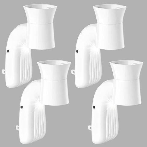 عبوتان من قابس عطر الحائط مع ضوء ليلي متوافق مع زهور الحائط من باث آند بودي وركس، ناشر روائح العلاج العطري لغرفة النوم، عطر منزلي، جو مريح - أبيض in Kuwait