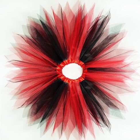 Women Teens 3-Layered Tulle Tutu Skirt Adult Classic Ballet Tutu Dress for Women Halloween Black and Red Tutu Skirt in Saudi Arabia