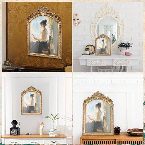 8x10 Inch Vintage Picture Frame, Elegant Antique Photo Frames with Glass Front, Sunlit Vintage Picture Frame, Photo Display, Tabletop Wall Hanging, Gift Ideas, Bronze Gold in Saudi Arabia