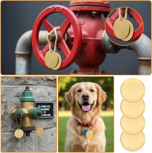 25 Pcs Solid Brass Tags for Stamping 1Inch Circle Brass Blanks Key Tags Round Golden Metal Tag with Hole for Pets Plants Valve Keys in Saudi Arabia