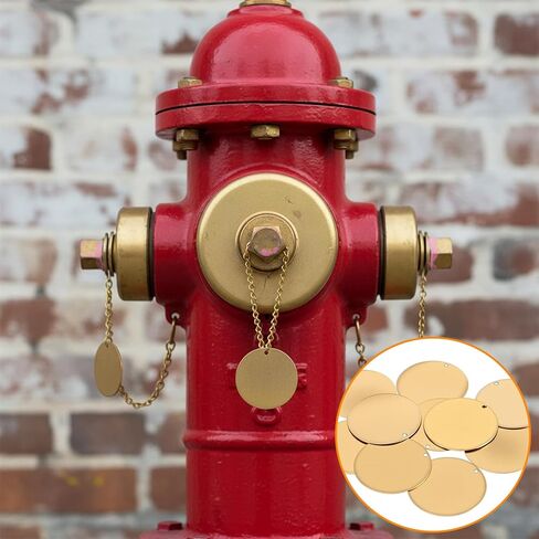 25 Pcs Solid Brass Tags for Stamping 1Inch Circle Brass Blanks Key Tags Round Golden Metal Tag with Hole for Pets Plants Valve Keys in Saudi Arabia