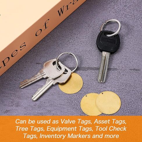 25 Pcs Solid Brass Tags for Stamping 1Inch Circle Brass Blanks Key Tags Round Golden Metal Tag with Hole for Pets Plants Valve Keys in Saudi Arabia