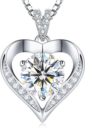 Gorgeous Moissanite Necklaces for Women - Valentine's Day Gifts for Wife Girlfriend, 925 Sterling Silver 1-3CT Moissanite Pendant Jewelry, Wedding Anniversary Birthday Christmas for Mom in Saudi Arabia