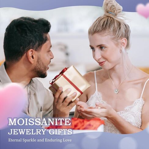 Gorgeous Moissanite Necklaces for Women - Valentine's Day Gifts for Wife Girlfriend, 925 Sterling Silver 1-3CT Moissanite Pendant Jewelry, Wedding Anniversary Birthday Christmas for Mom in Saudi Arabia