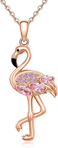 Flamingo Earrings Necklace Set for Women Flamingo Dangle Earrings Christmas Sterling Silver Leverback Flamingos Jewelry X Mas Gifts in Kuwait