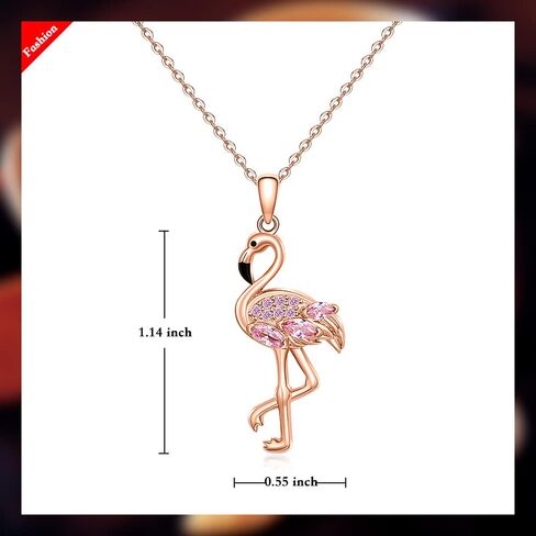 Flamingo Earrings Necklace Set for Women Flamingo Dangle Earrings Christmas Sterling Silver Leverback Flamingos Jewelry X Mas Gifts in Kuwait
