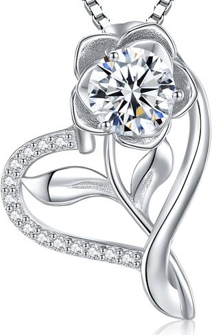 Gorgeous Moissanite Necklaces for Women - Valentine's Day Gifts for Wife Girlfriend, 925 Sterling Silver 1-3CT Moissanite Pendant Jewelry, Wedding Anniversary Birthday Christmas for Mom in Saudi Arabia