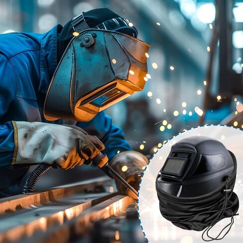 عبوتان من حقائب خوذة كبيرة خفيفة الوزن للحام والدراجات النارية، حقائب حمل/تخزين متينة متعددة المشاهد للعمل والرياضة والسفر | أسود in Kuwait