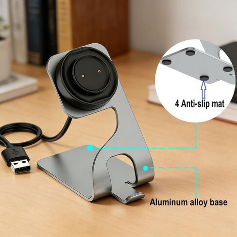 USB Cable Charging Docks for Amazfit Active,Active Edge,Amazfit Bip 5,Amazfit GTR Mini,Amazfit GTS4 Mini,Amazfit Bip 3,Bip 3 Pro,Amazfit Bip U,Amazfit GTS 2,GTR 2 Smartwatch Charger (Gray) in Kuwait