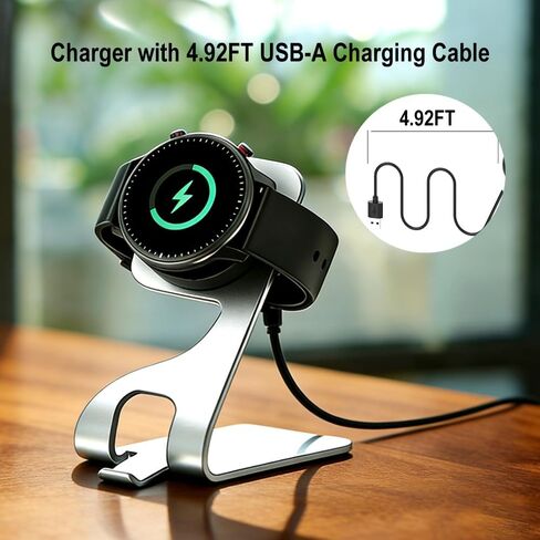 USB Cable Charging Docks for Amazfit Active,Active Edge,Amazfit Bip 5,Amazfit GTR Mini,Amazfit GTS4 Mini,Amazfit Bip 3,Bip 3 Pro,Amazfit Bip U,Amazfit GTS 2,GTR 2 Smartwatch Charger (Gray) in Kuwait