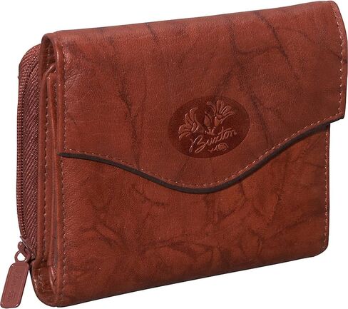 Buxton Heiress Leather Zip Purse (Mahogany) in Saudi Arabia