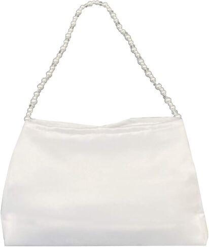 Pink Princess First Communion Purse for Girls - White Satin Purse with Organza Trim in Saudi Arabia