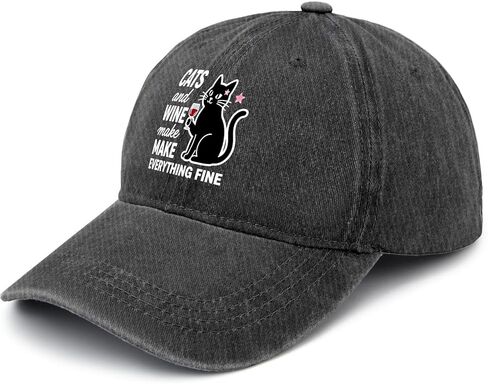 Catted and Wine Make-Everything Fine Sun Hats Funny Cap for Dad in Saudi Arabia