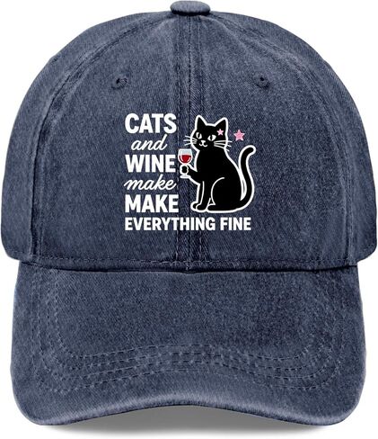 Catted and Wine Make-Everything Fine Sun Hats Funny Cap for Dad in Saudi Arabia