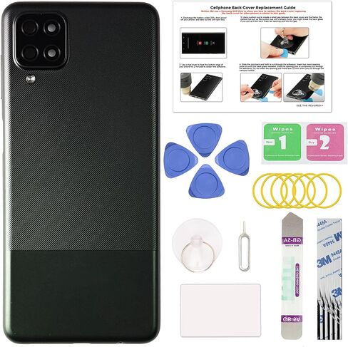 GREEN FUSION متوافق مع غطاء خلفي بديل لهاتف Galaxy A14 5G، A14 5G SM-A146B A146U/U1/V/W/P/M مع ملصق إطار مثبت مسبقًا، أدوات إصلاح وتعليمات، أسود in Saudi Arabia