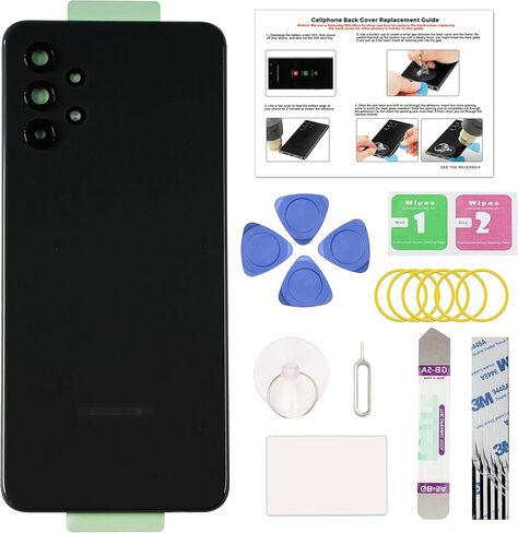 GREEN FUSION متوافق مع غطاء خلفي بديل لهاتف Galaxy A14 5G، A14 5G SM-A146B A146U/U1/V/W/P/M مع ملصق إطار مثبت مسبقًا، أدوات إصلاح وتعليمات، أسود in Saudi Arabia