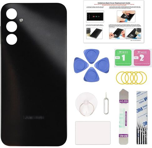 GREEN FUSION متوافق مع غطاء خلفي بديل لهاتف Galaxy A14 5G، A14 5G SM-A146B A146U/U1/V/W/P/M مع ملصق إطار مثبت مسبقًا، أدوات إصلاح وتعليمات، أسود in Kuwait