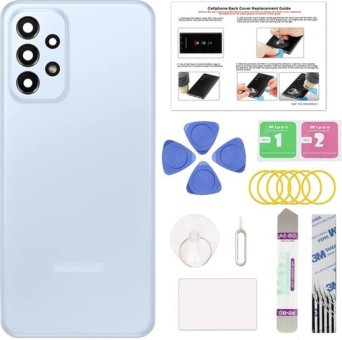 GREEN FUSION متوافق مع غطاء خلفي بديل لهاتف Galaxy A14 5G، A14 5G SM-A146B A146U/U1/V/W/P/M مع ملصق إطار مثبت مسبقًا، أدوات إصلاح وتعليمات، أسود in Saudi Arabia