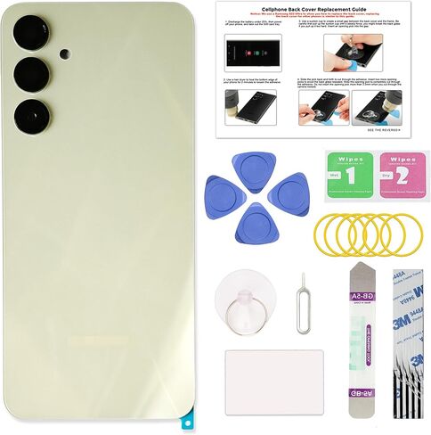 GREEN FUSION متوافق مع غطاء خلفي بديل لهاتف Galaxy A14 5G، A14 5G SM-A146B A146U/U1/V/W/P/M مع ملصق إطار مثبت مسبقًا، أدوات إصلاح وتعليمات، أسود in Saudi Arabia