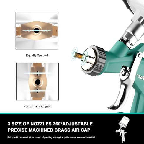 مسدس رش الهواء LVLP مع فوهات 1.3/1.5/1.7 مم ومنظم هواء، مسدس طلاء R500 للسيارات، بخاخ مسدس طلاء السيارة، مسدس طلاء لطلاء المنزل، السيارة، الأثاث، الورنيش والمعطف العلوي in Kuwait