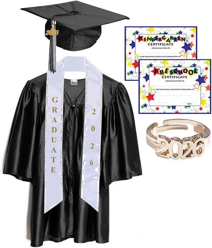 Shiny Deluxe Graduation Sets, Graduation Cap, Gown, Tassel, Sash, Ring, Diploma in Kuwait