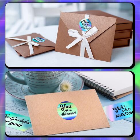 Eaasty 620 Pcs Kudos Appreciation Sticker and Card Set Holographic 500 Seals 120 Cards You are Awesome You Rock Thank You for Being Amazing You Make a Difference Seals for Employees Nurses Teacher in Saudi Arabia