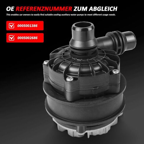 Engine Coolant Auxiliary Water Pump Electric Heater Coolant Pump Fits for Mercedes-Benz C E S GLE GLC Class C180 C200 E260 E300 E350 S400 S500 Replace# 0005002686 0005001386 0392024115 in Saudi Arabia
