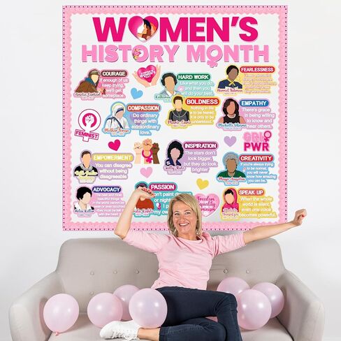 ديكورات لوحة إعلانات شهر تاريخ المرأة، ملصقات اقتباسات ملهمة للنساء، ديكورات شهر تاريخ المرأة، لوحة إعلانات شهر تاريخ المرأة، ديكورات الفصول الدراسية لشهر تاريخ المرأة in Kuwait