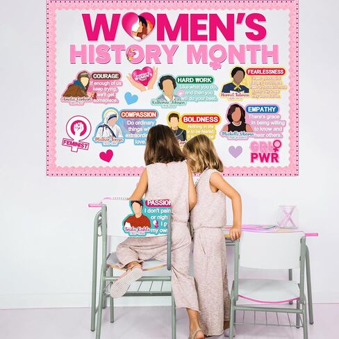 ديكورات لوحة إعلانات شهر تاريخ المرأة، ملصقات اقتباسات ملهمة للنساء، ديكورات شهر تاريخ المرأة، لوحة إعلانات شهر تاريخ المرأة، ديكورات الفصول الدراسية لشهر تاريخ المرأة in Kuwait