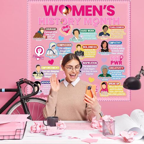 ديكورات لوحة إعلانات شهر تاريخ المرأة، ملصقات اقتباسات ملهمة للنساء، ديكورات شهر تاريخ المرأة، لوحة إعلانات شهر تاريخ المرأة، ديكورات الفصول الدراسية لشهر تاريخ المرأة in Kuwait