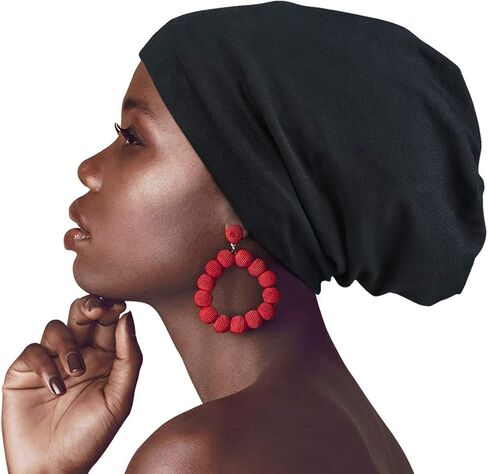 Sleep Cap Hair Bonnet Satin Lined Slouchy Beanie Hat for Night Sleeping - Adjustable Stay on All Night in Saudi Arabia