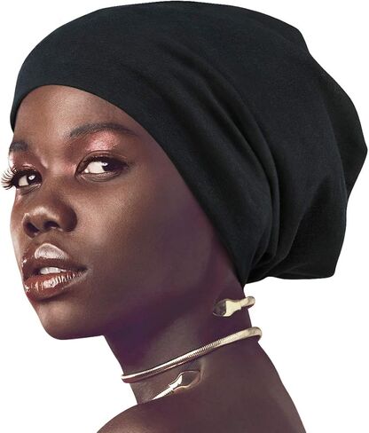 Sleep Cap Hair Bonnet Satin Lined Slouchy Beanie Hat for Night Sleeping - Adjustable Stay on All Night in Saudi Arabia