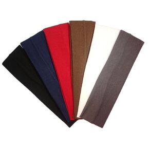 عصابات رأس قطنية مكونة من 6 قطع من عصابات الرأس المرنة المرنة والناعمة والمطاطة لليوجا للمراهقات والفتيات من كينز لورينز (6 قطع من عصابات الرأس القطنية مقاس 2 بوصة) in Kuwait