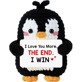 Cute Penguin Romantic Gift - Crochet Penguin Plush for Men, Boyfriend, Husband, Women, Girlfriend, Wife, Him, Her - Couples Gifts for Anniversary, Christmas & More - Stocking Stuffer for Men Women in Kuwait