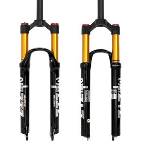 BOLANY MTB شوكة تعليق الدراجة الجبلية، 26/27.5/29 بوصة شوكة تعليق الدراجة الجبلية الهوائية شوكة غاز MTB 100 مم للسفر مستقيم/أنبوب مدبب شوكة أمامية للدراجة (29، دليل مستقيم) in Kuwait