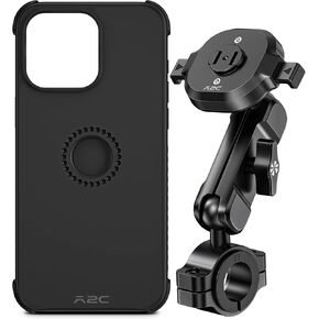 A2C One Lock System Motorcycle MagSafe Phone Mount with Phone Case, 1S Lock & Release Motorcycle Handlebar Phone Holder for iPhone 15 Pro Only in Kuwait