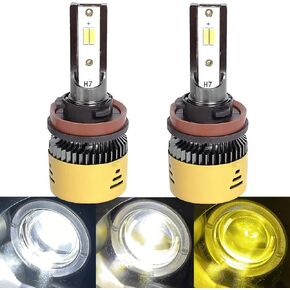 SOCAL-LED LIGHTING H11 Yellow Fog Light Bulbs 3-In-1 Switchback Bulb for Powersports ATV/UTV 40W High Bright Cool White to Golden Yellow, Strobe Flashing Lights, Pack of 2 in Kuwait